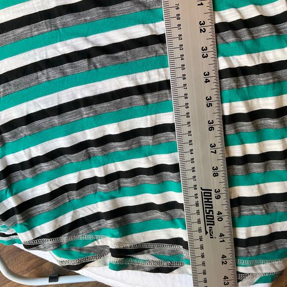 WallpapHER Women Maxi Skirt size M Stretchy Casual Stripes Green & Black - Picture 3 of 8
